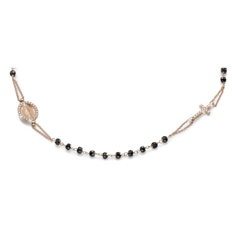18 kt rose gold rosary necklace