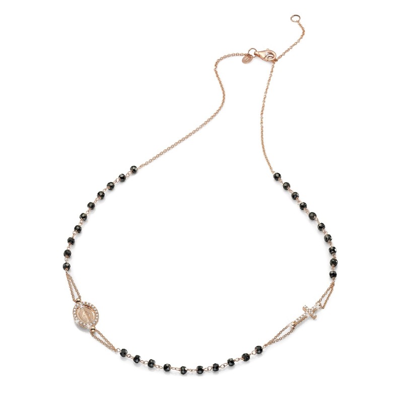 18 kt rose gold rosary necklace