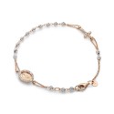Bracciale rosario in oro bianco e rosa 18 kt