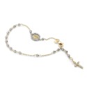 18 kt white and yellow gold rosary bracelet