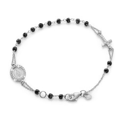 Bracciale rosario in oro bianco 18 kt