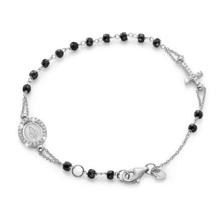18 kt white gold rosary bracelet