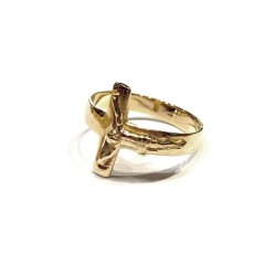 18 kt gold crucifix ring