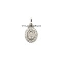 925 sterling silver miraculous Madonna medal with cubic zirconia