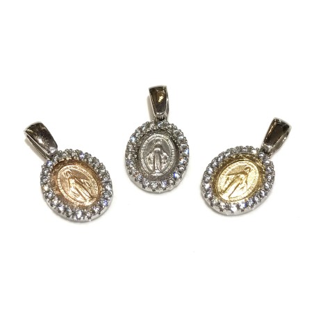 Medaglia Madonna miracolosa oro 18 kt