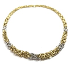 Bolzon collana donna oro giallo e bianco 18kt
