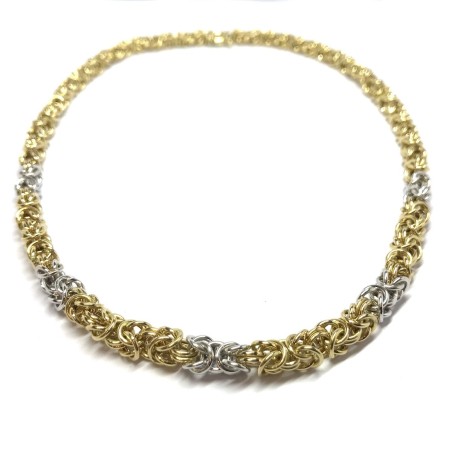 Bolzon collana donna oro giallo e bianco 18kt
