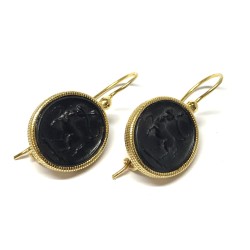 Michelangelo gioielli glass paste intaglio earrings