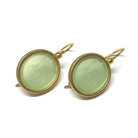 Michelangelo gioielli glass paste intaglio earrings