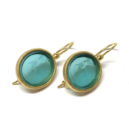 Michelangelo gioielli glass paste intaglio earrings