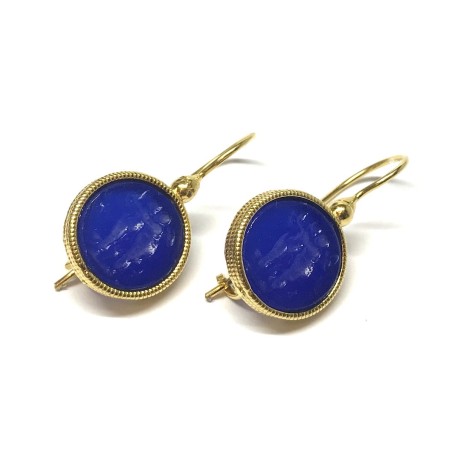 Michelangelo gioielli glass paste intaglio earrings