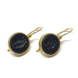 Michelangelo gioielli glass paste intaglio earrings