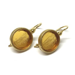 Michelangelo gioielli glass paste intaglio earrings