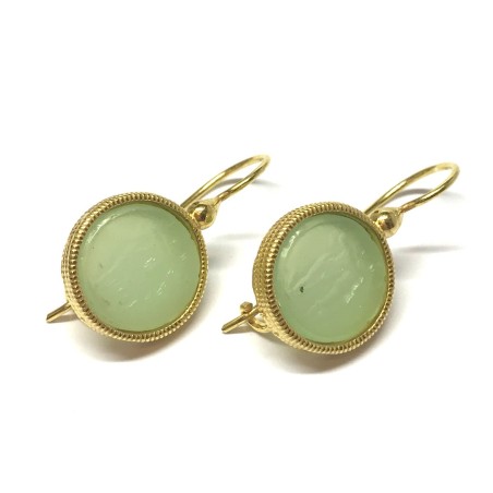Michelangelo gioielli glass paste intaglio earrings