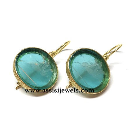 Michelangelo gioielli glass paste intaglio earrings