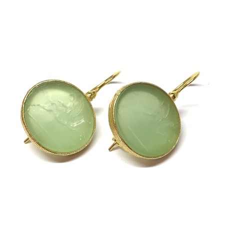 Michelangelo gioielli glass paste intaglio earrings