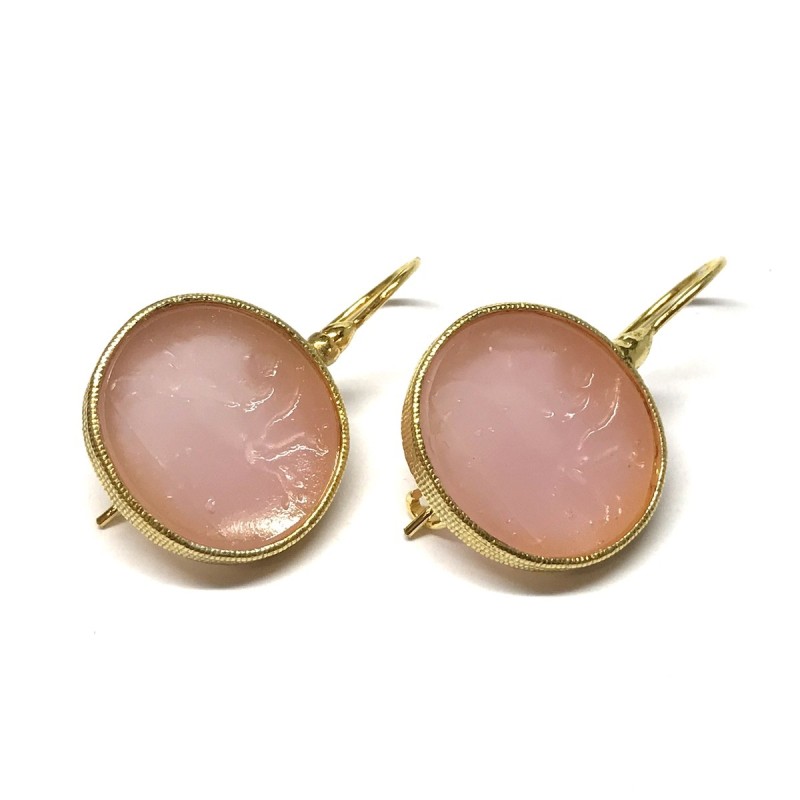 Michelangelo gioielli glass paste intaglio earrings