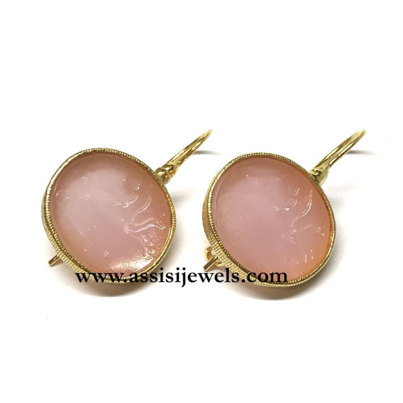 Michelangelo gioielli glass paste intaglio earrings