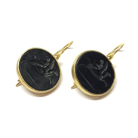 Michelangelo gioielli glass paste intaglio earrings