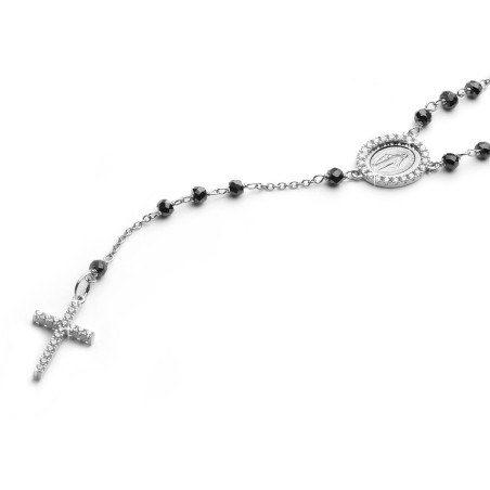 Collana rosario in oro bianco 18 kt