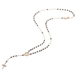 18 kt rose gold rosary necklace