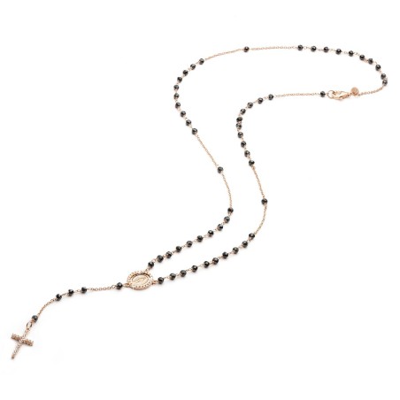 18 kt rose gold rosary necklace