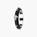 Nardelli white gold and enamel rosary ring