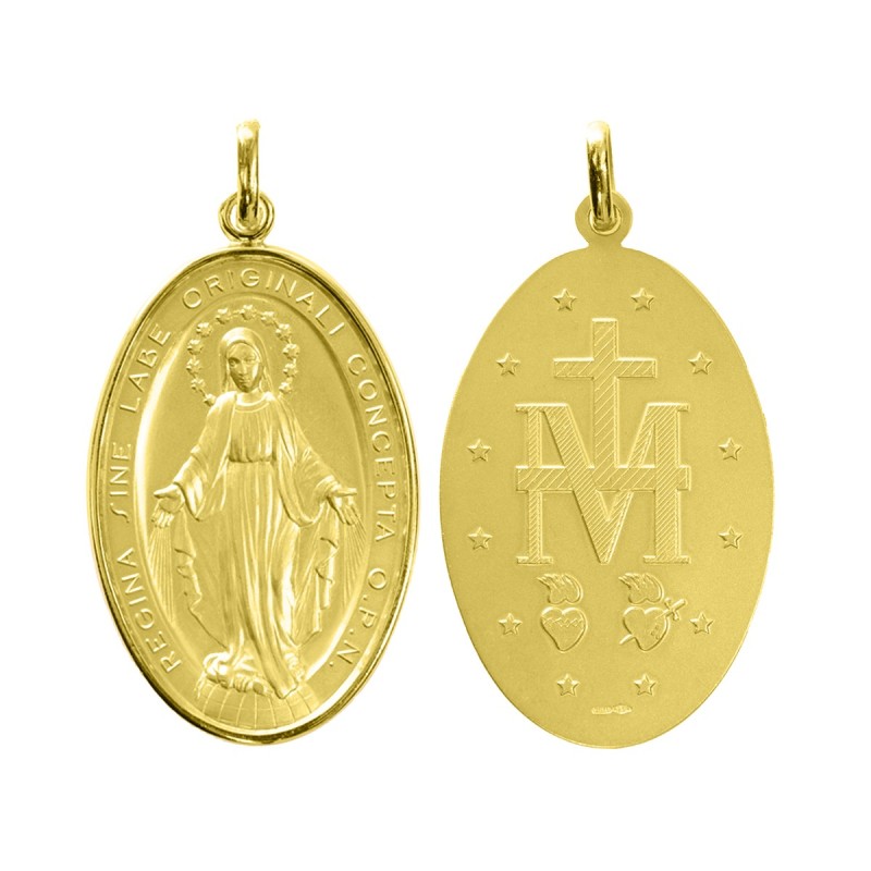18 kt gold miraculous Madonna medal