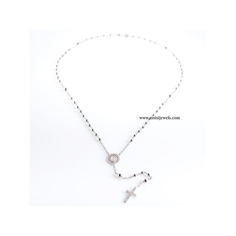 Collana rosario argento 925