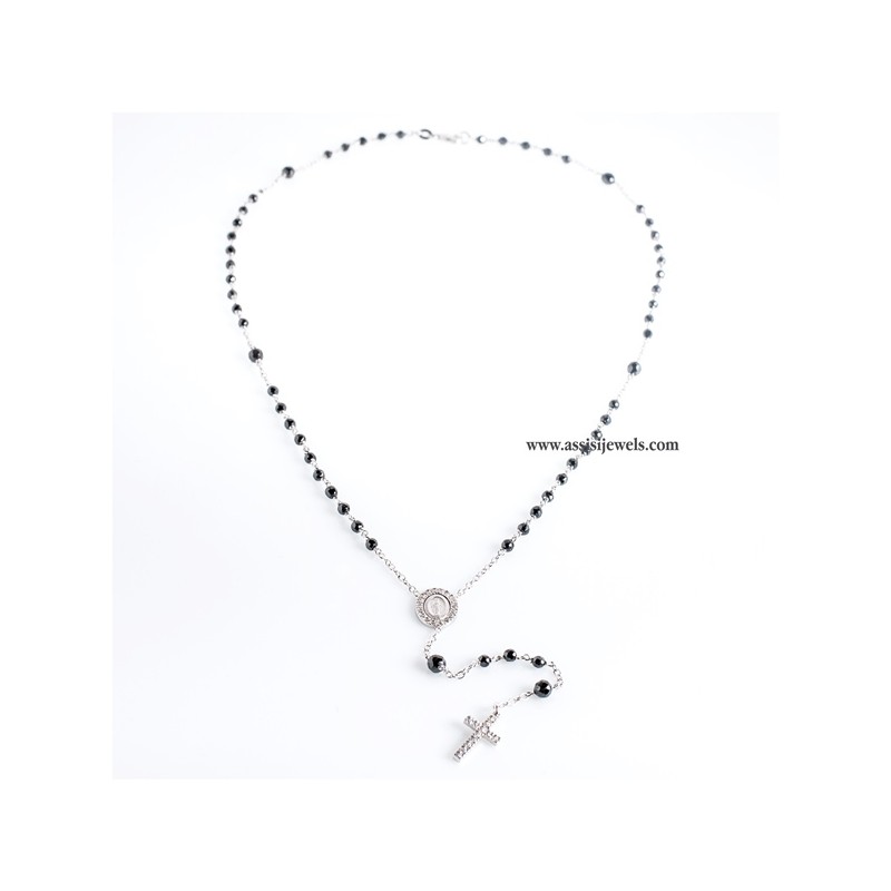 Collana rosario argento 925