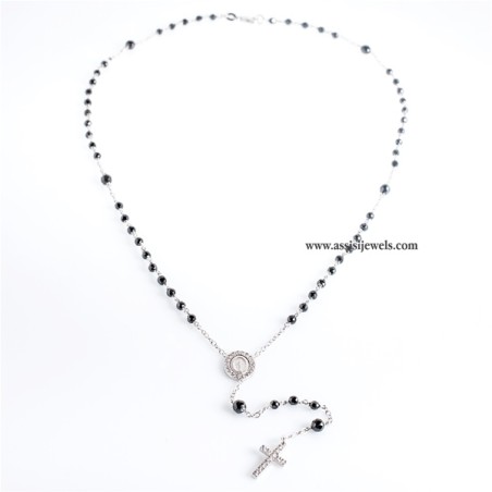Collana rosario argento 925
