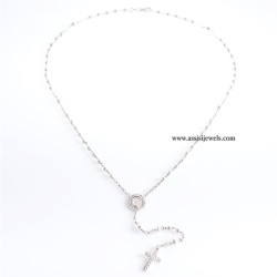 925 sterling silver rosary necklace