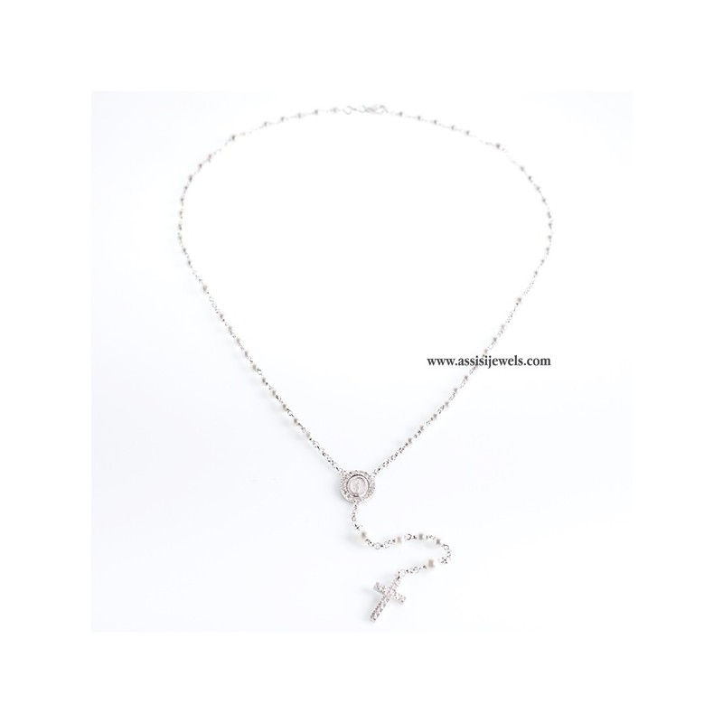 Collana rosario argento 925