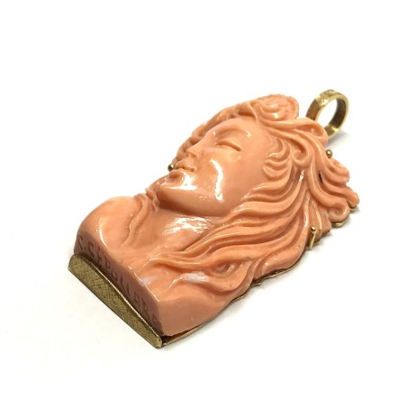 Pendente corallo e oro 18 kt