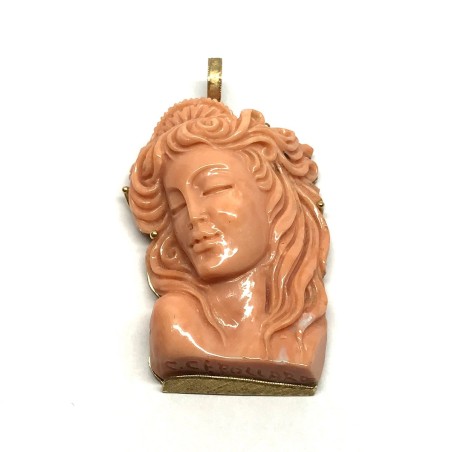 Pendente corallo e oro 18 kt