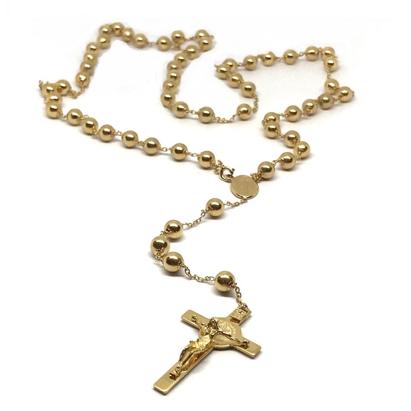 18 kt yellow gold rosary necklace