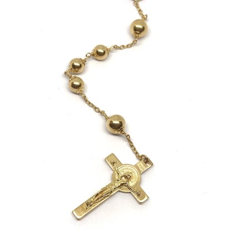 Collana rosario in oro giallo 18 kt
