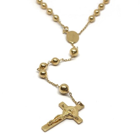 Collana rosario in oro giallo 18 kt