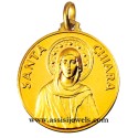 Medaglia di Santa  Chiara oro 18 kt