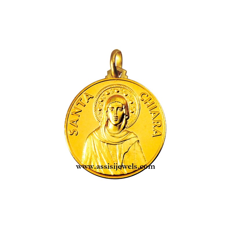 18 kt gold Saint Clare medal