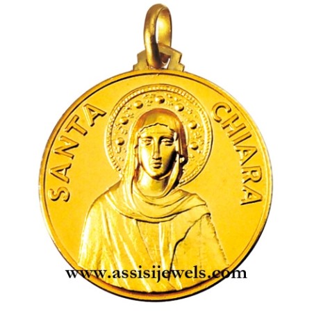 18 kt gold Saint Clare medal
