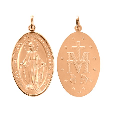 18 kt gold miraculous Madonna medal