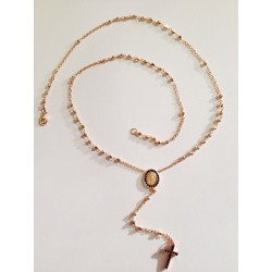 COLLANA ROSARIO ORO ROSA 18 KT