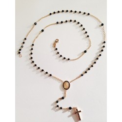 COLLANA ROSARIO ORO ROSA 18 KT