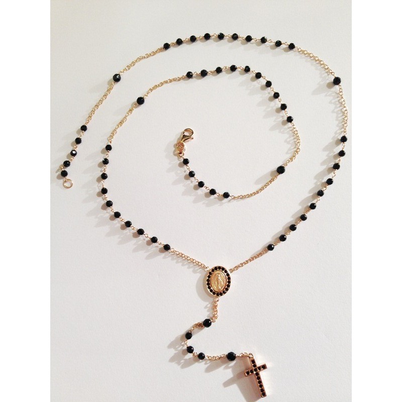 COLLANA ROSARIO ORO ROSA 18 KT