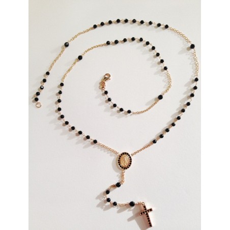 COLLANA ROSARIO ORO ROSA 18 KT