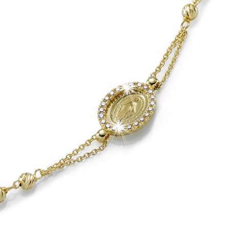 Collana rosario in oro giallo 18 kt