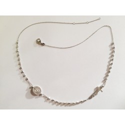 COLLANA ROSARIO ORO BIANCO 18 KT