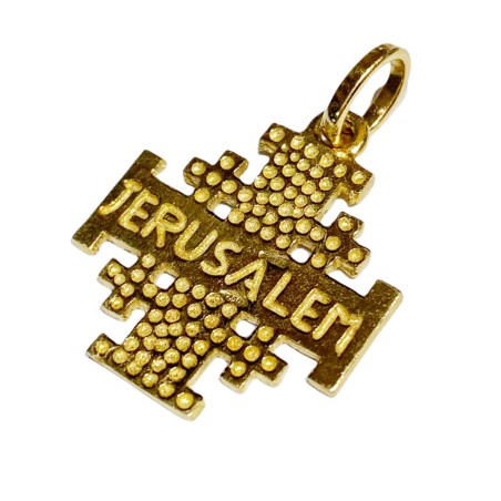 Croce di Gerusalemme in oro 18 kt