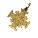18 kt gold Gerusalem cross